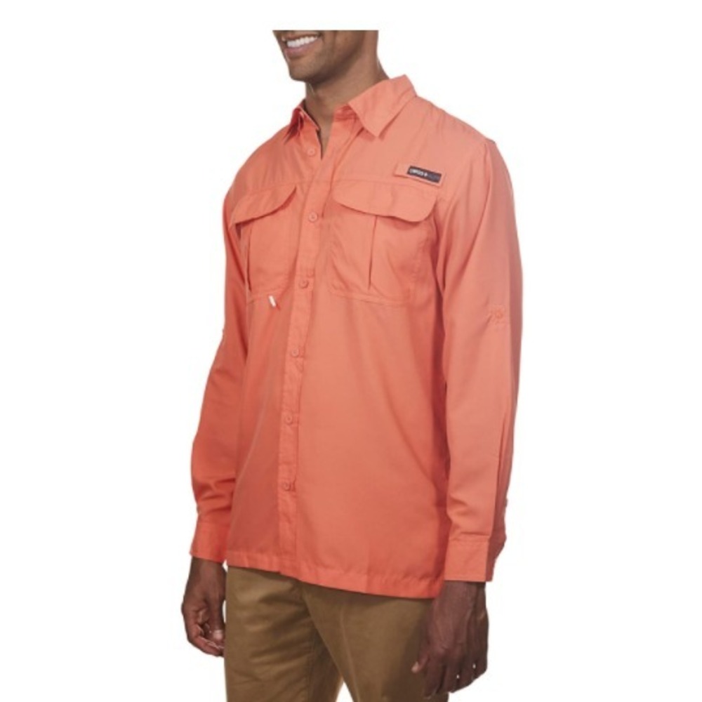 Swiss Alps Men's Long Sleeve Lightweight Fishing Shirt X-Large Brite Coral - New